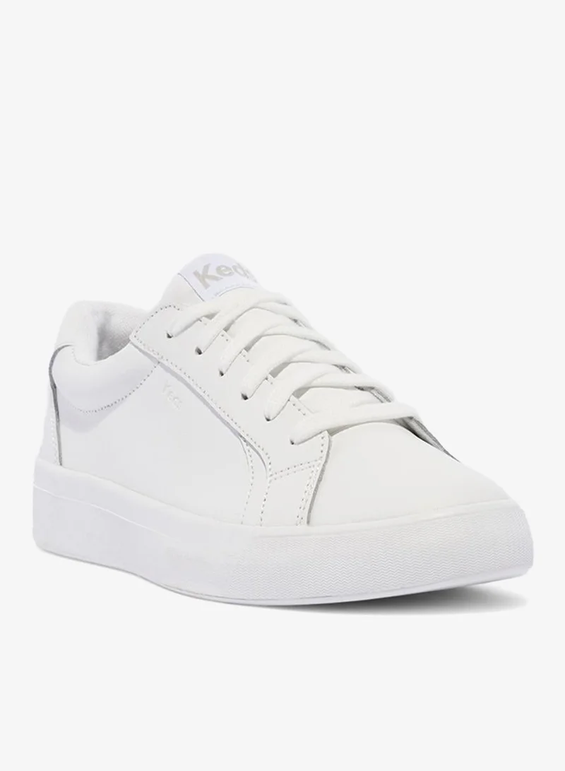 Keds white Keds Women's Pursuit Lace Up Leather Casual Sneaker White for Women | Best Price UAE